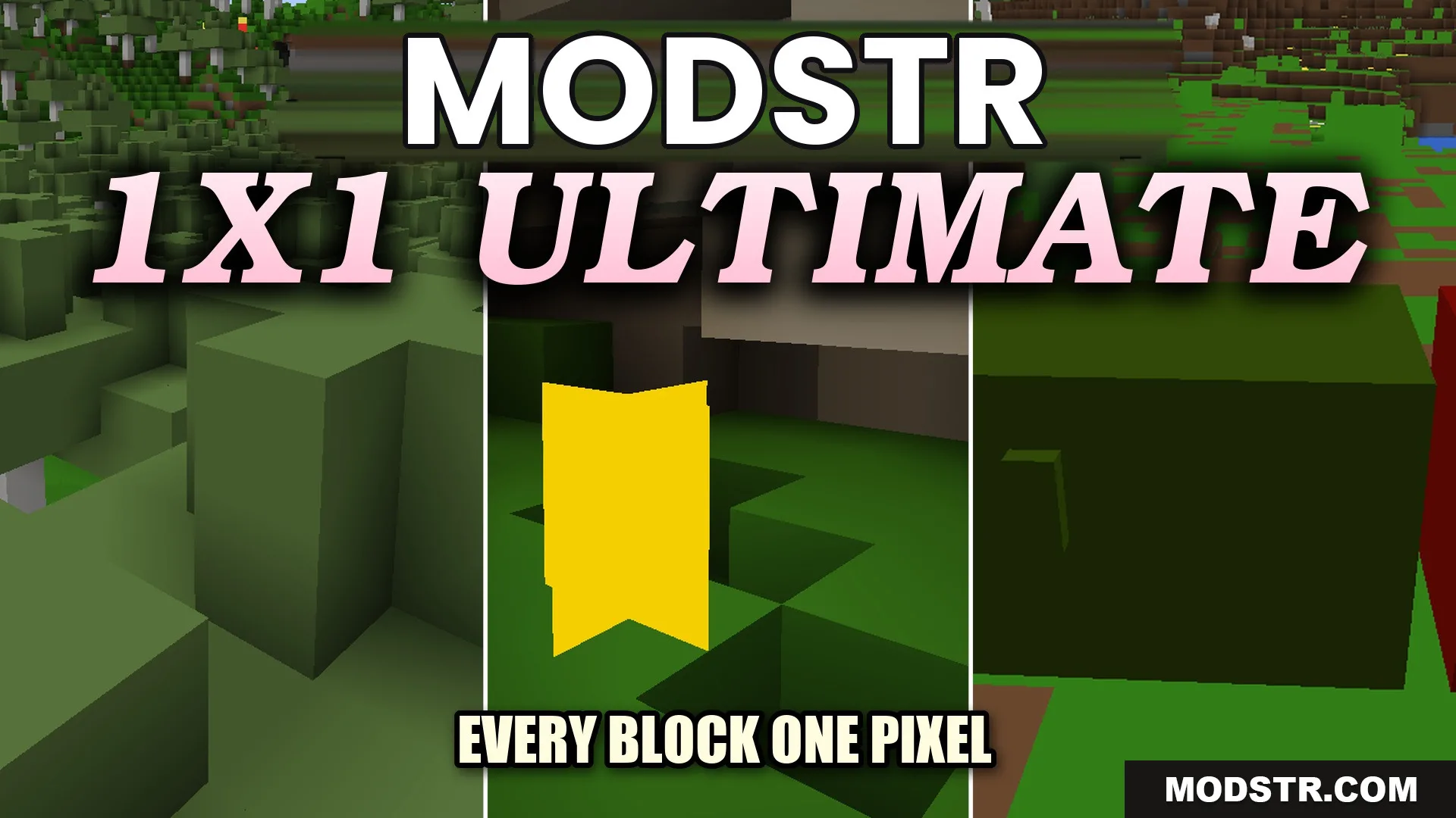 1×1 Ultimate Resource Pack (26.1.2, 1.20.1) – A Minimalist World of Flat Solid cover art