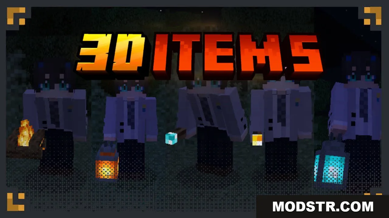 3D Items Texture Pack (26.x, 1.19) – MCPE/Bedrock cover art