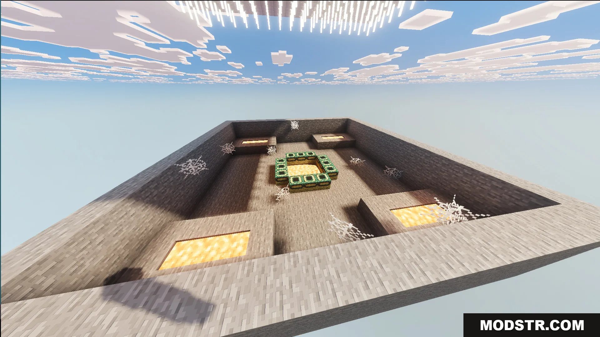 A 100 Layer Survival Map Screenshot 11 Stone layer with an end portal frame and lava pools in a chunk