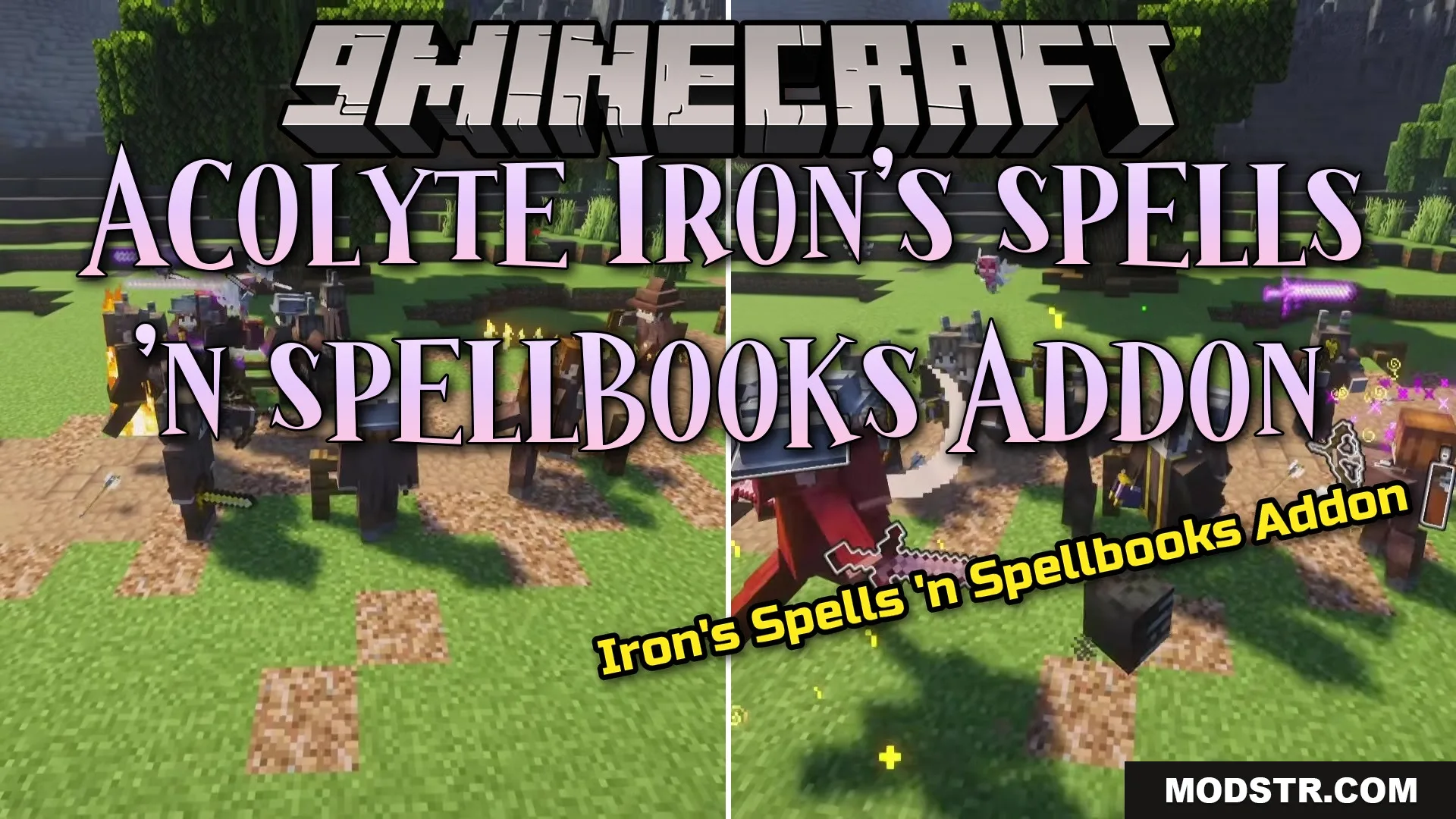 Acolyte Iron’s Spells ‘n Spellbooks Addon Mod (1.21.11, 1.21.1) – Lead an Army of Mercenaries Against Demons cover art