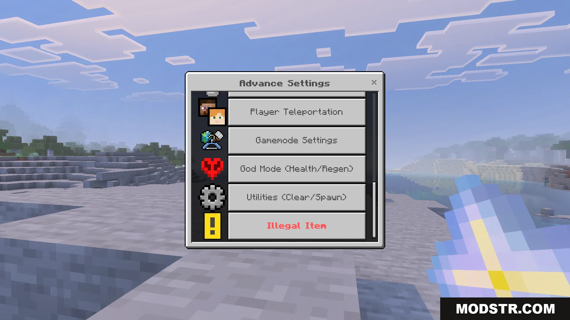 Advance Settings Addon Screenshot 5 Advance Settings Addon menu showing teleportation and god mode options