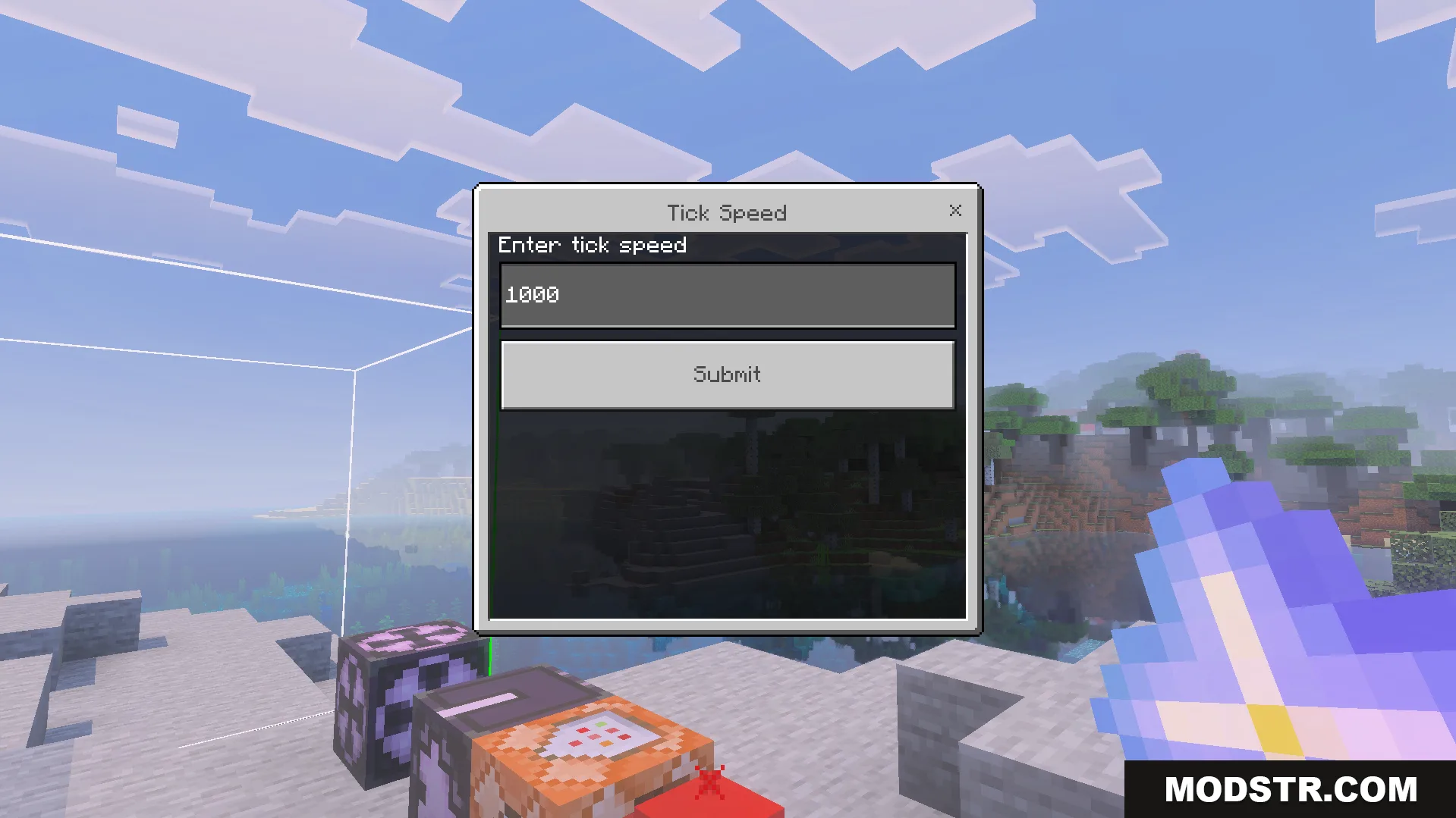 Advance Settings Addon Screenshot 7 Interface for entering tick speed values using the Advance Settings Addon menu