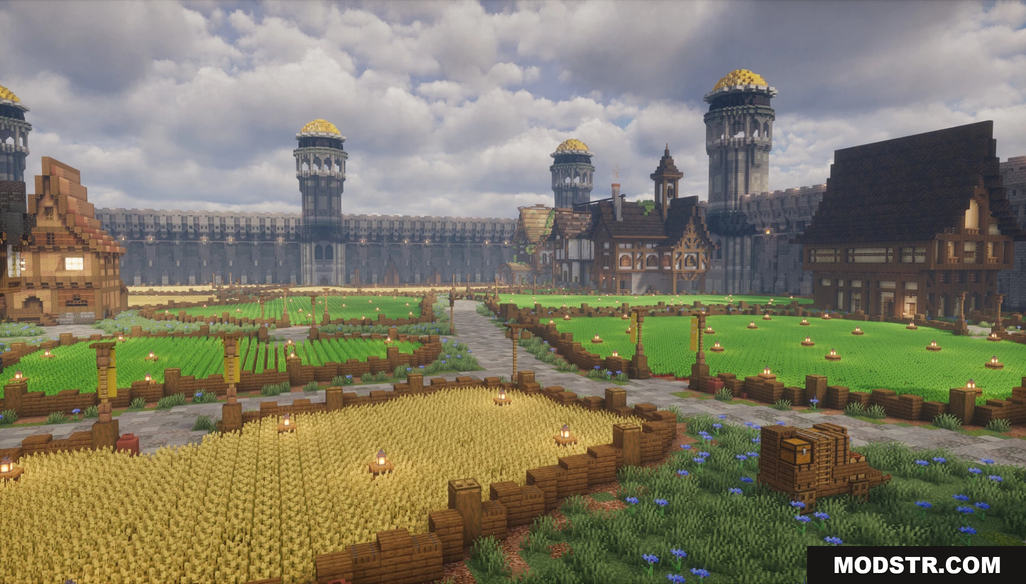 Aetheria City Map Screenshot 6 Expansive farmlands and wheat fields outside the city walls