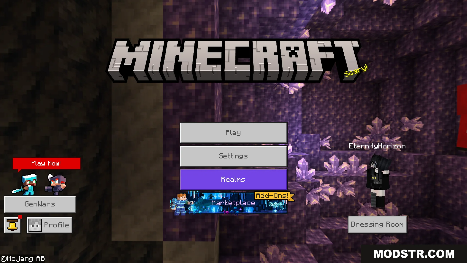 All Minecraft Panorama Texture Pack showing a purple amethyst geode cave background
