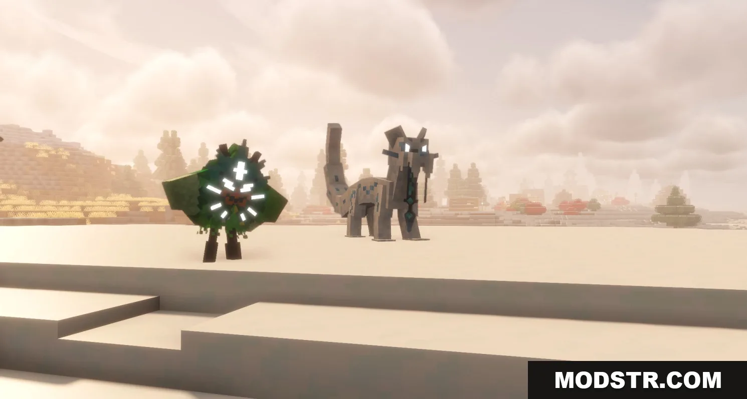 All the Mons Cobblemon Resource Pack Screenshot 7 All the Mons Cobblemon Resource Pack adds legendary creatures to the desert