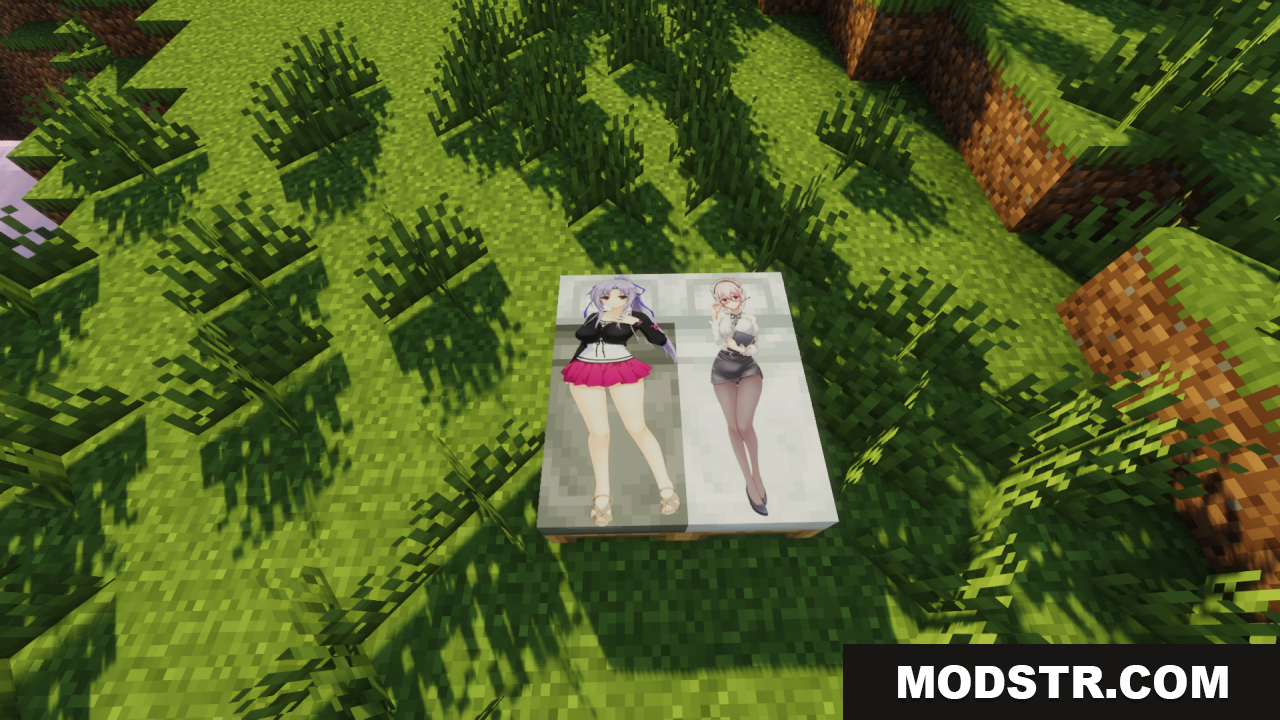 Anime Waifu Beds Resource Pack Screenshot 6 Another custom bed design featuring two different anime characters