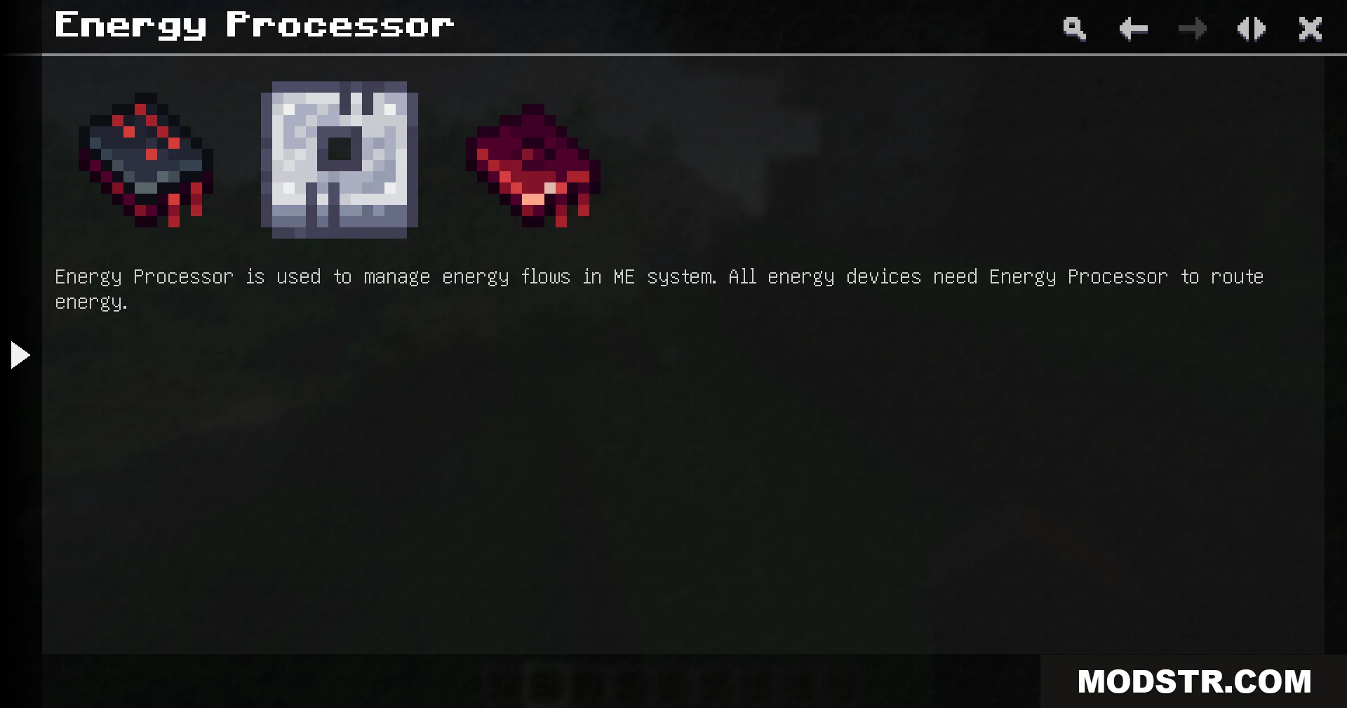App Flux Mod Screenshot 12 Energy Processor item and components used for routing energy in ME system