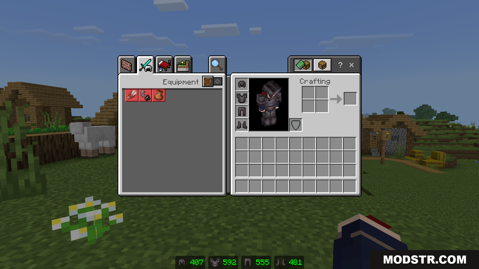 Armor Durability Viewer Texture Pack Screenshot 3 Viewing the exact durability numbers for equipped armor in inventory