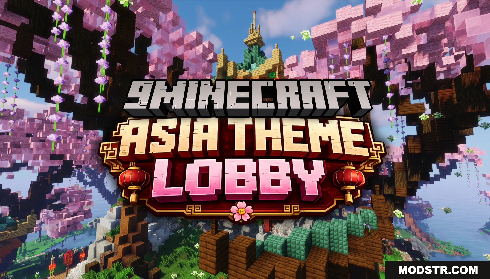 Asia Theme Lobby Map (26.2, 1.20.1) – A Serene Server Hub Under Cherry Blossoms cover art