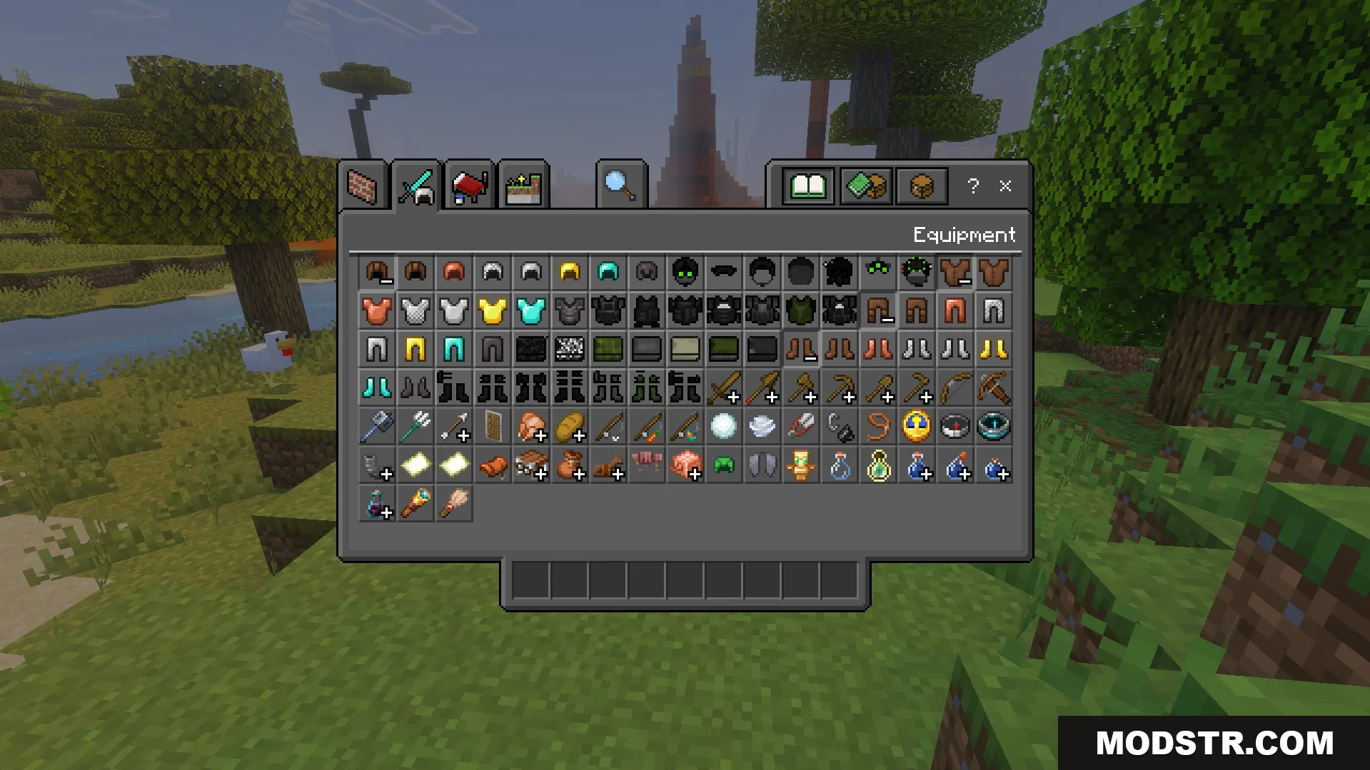 AST Warfare Armors Addon equipment menu showing tactical gear and military armor