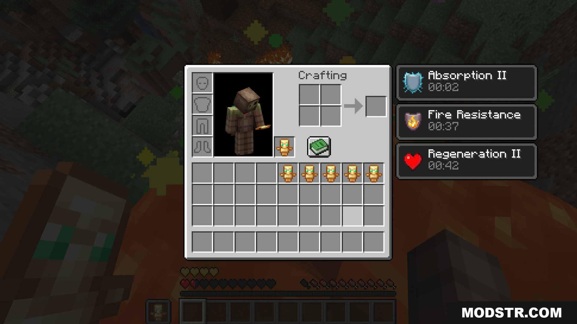 Inventory displaying extra totems and active effects from Autototem Mod