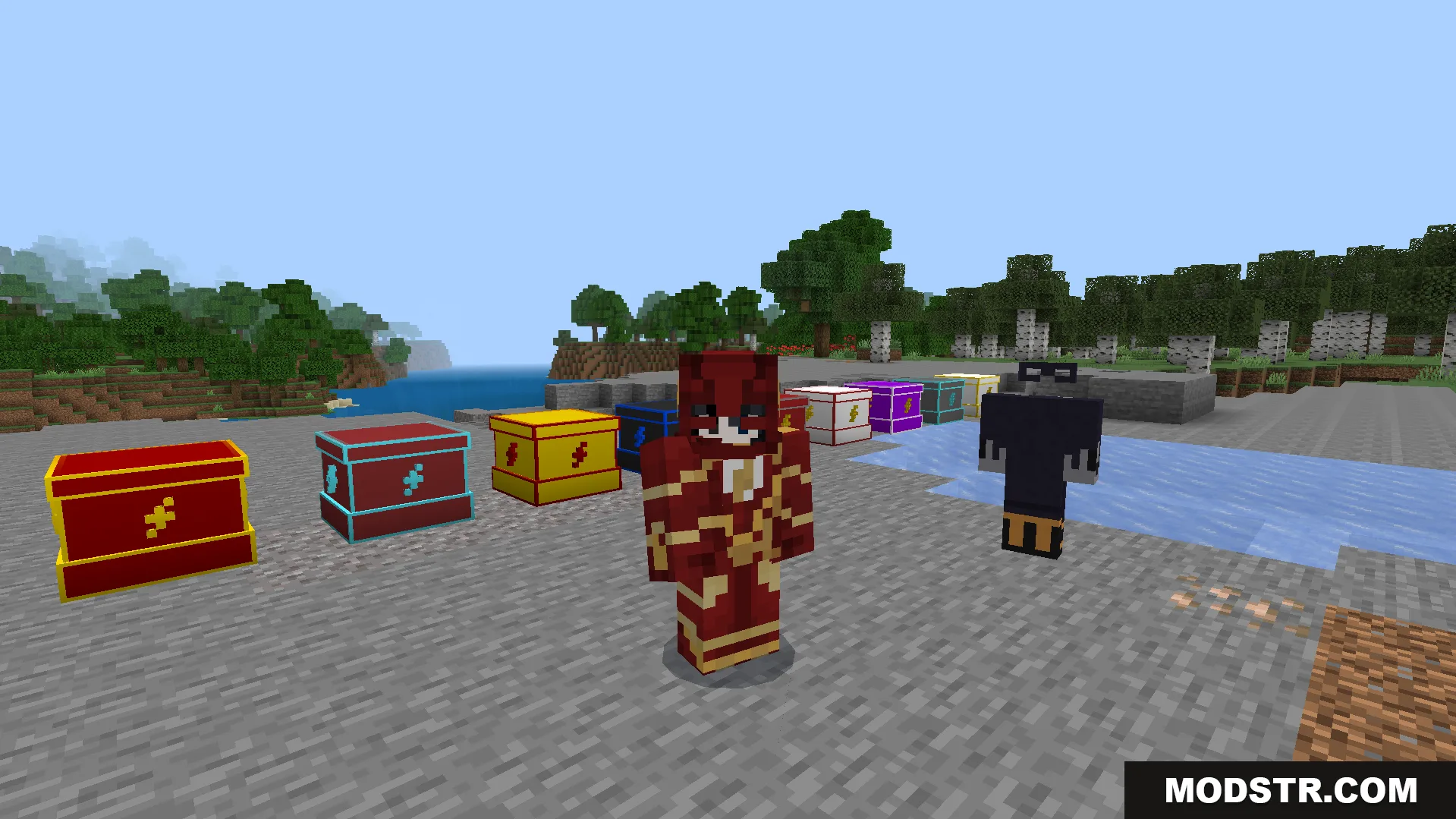 Avras Heroes The Flash Addon features various hero suits and craftable speedster chests