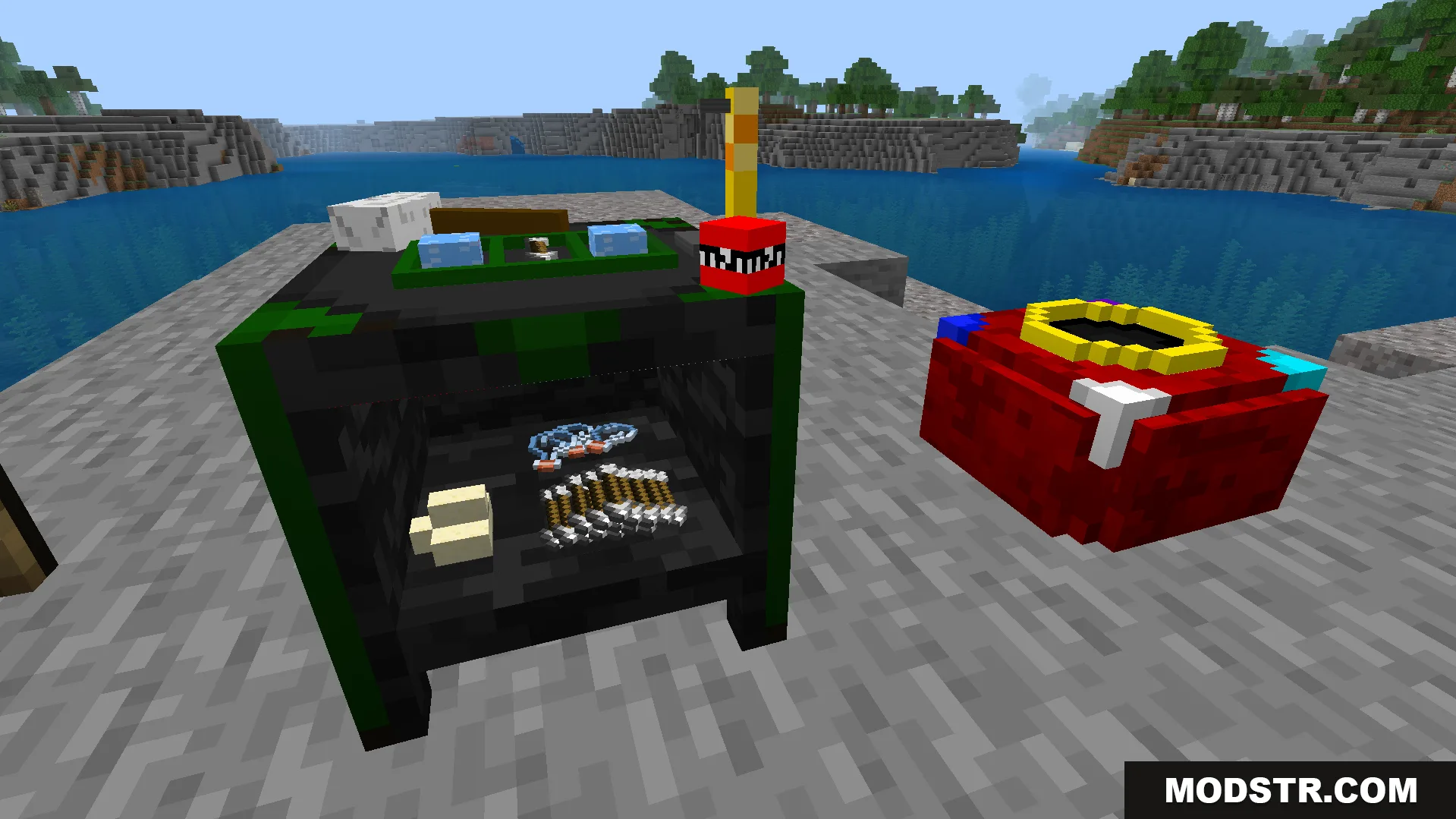Speedster table and red suit ring box from Avras Heroes The Flash Addon