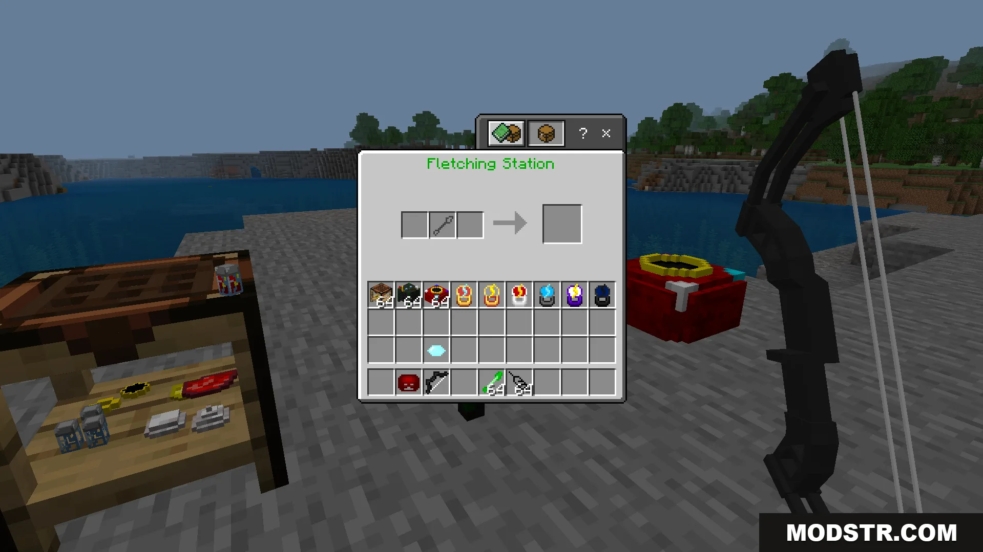 Fletching Station interface with a horizontal crafting grid and speedster hero inventory