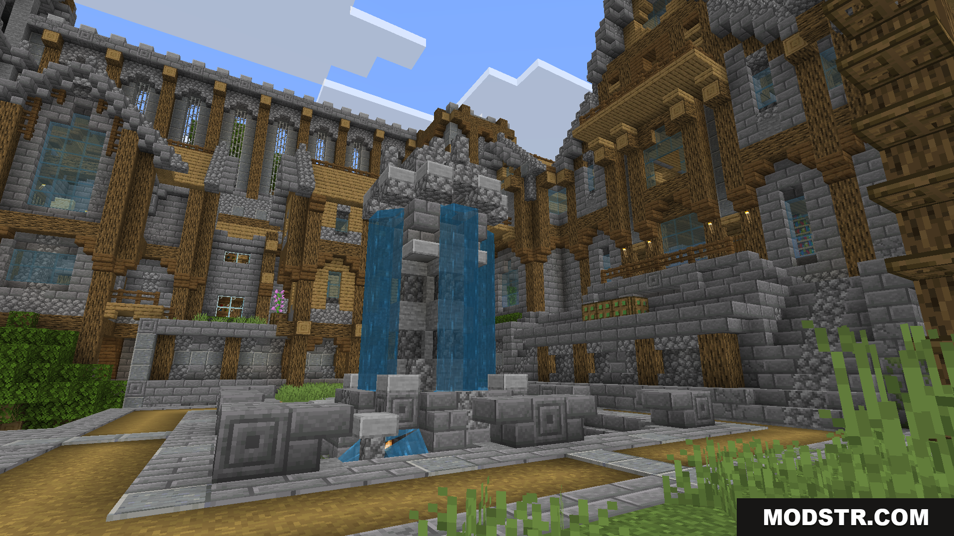 Battle Mini Game Map Screenshot 2 A view of the central fountain inside the pre-game lobby