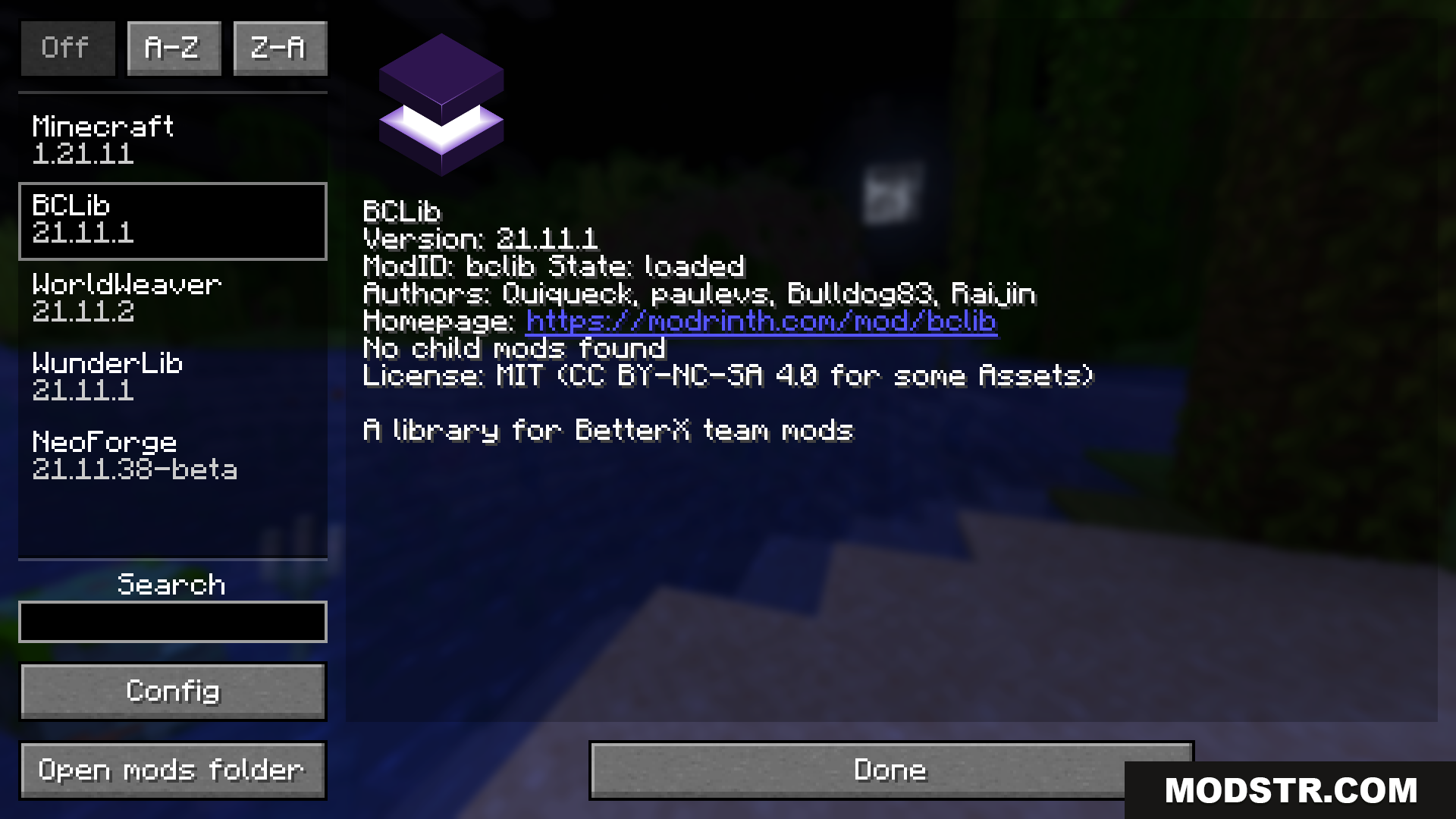 BCLib Neoforge Mod (1.21.11, 1.21.1) – Adds BCLib Library To NeoForge