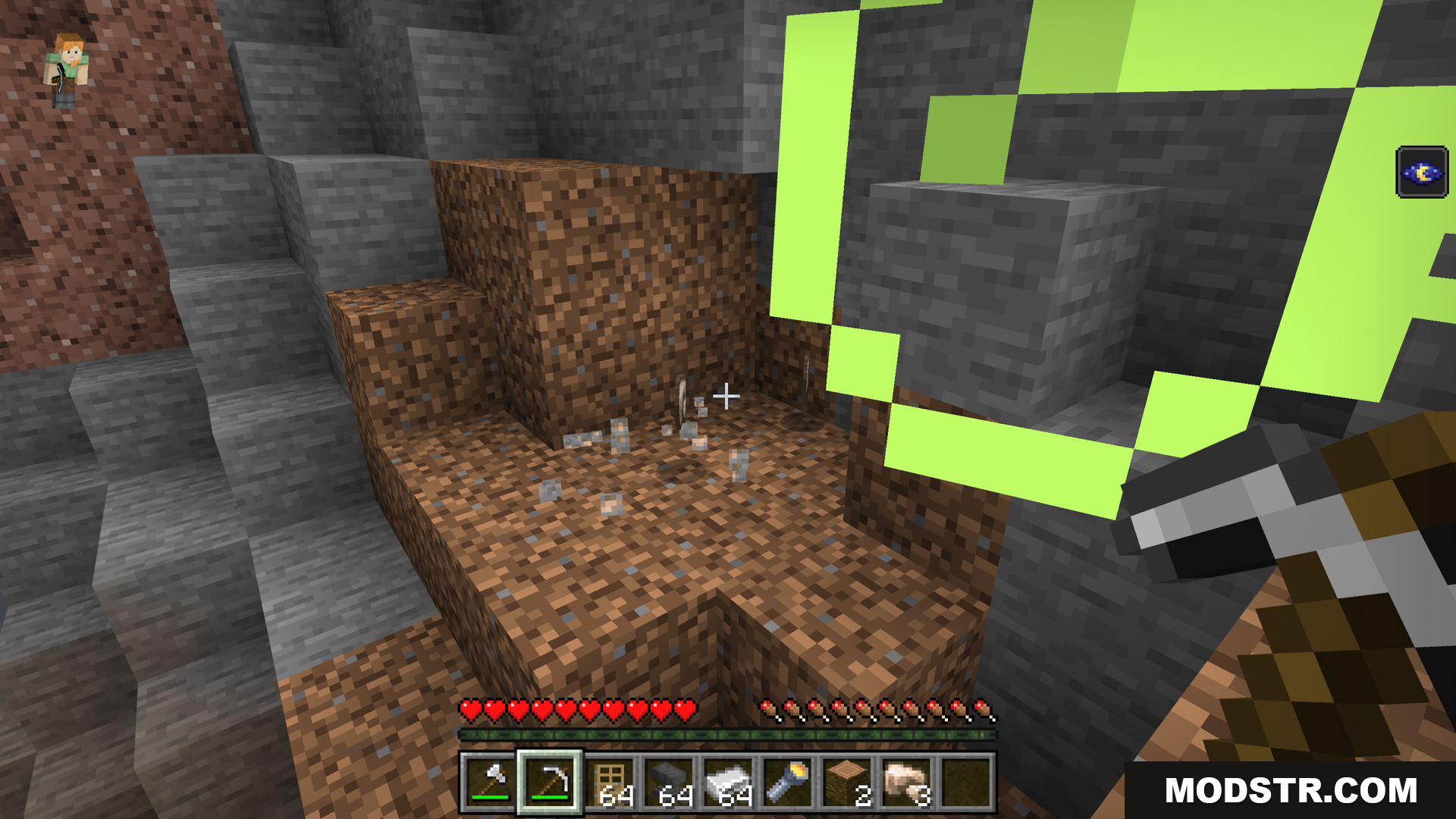 Bedrock Essentials+ Addon Screenshot 8 Sneaking activates the vein miner to break multiple blocks at once