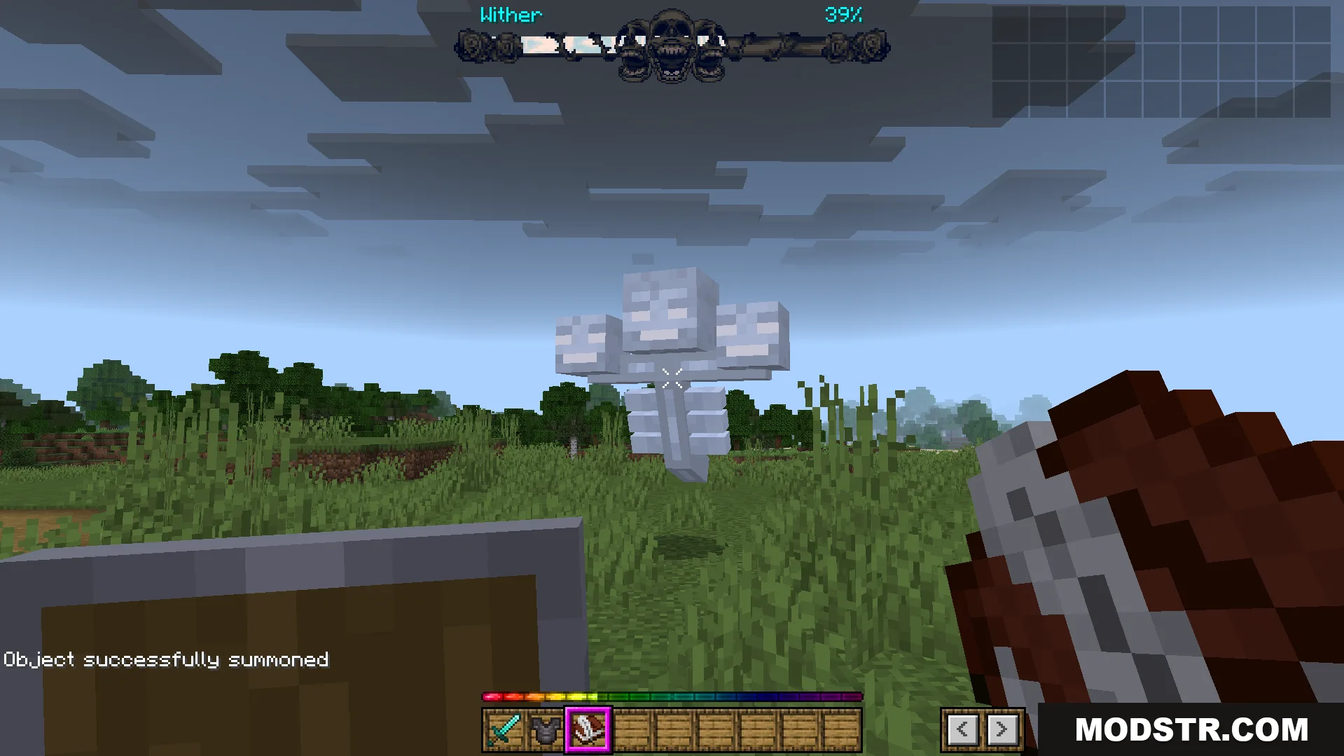 Bedrock Ui Plus Texture Pack Screenshot 15 A custom boss health bar is shown for the Wither