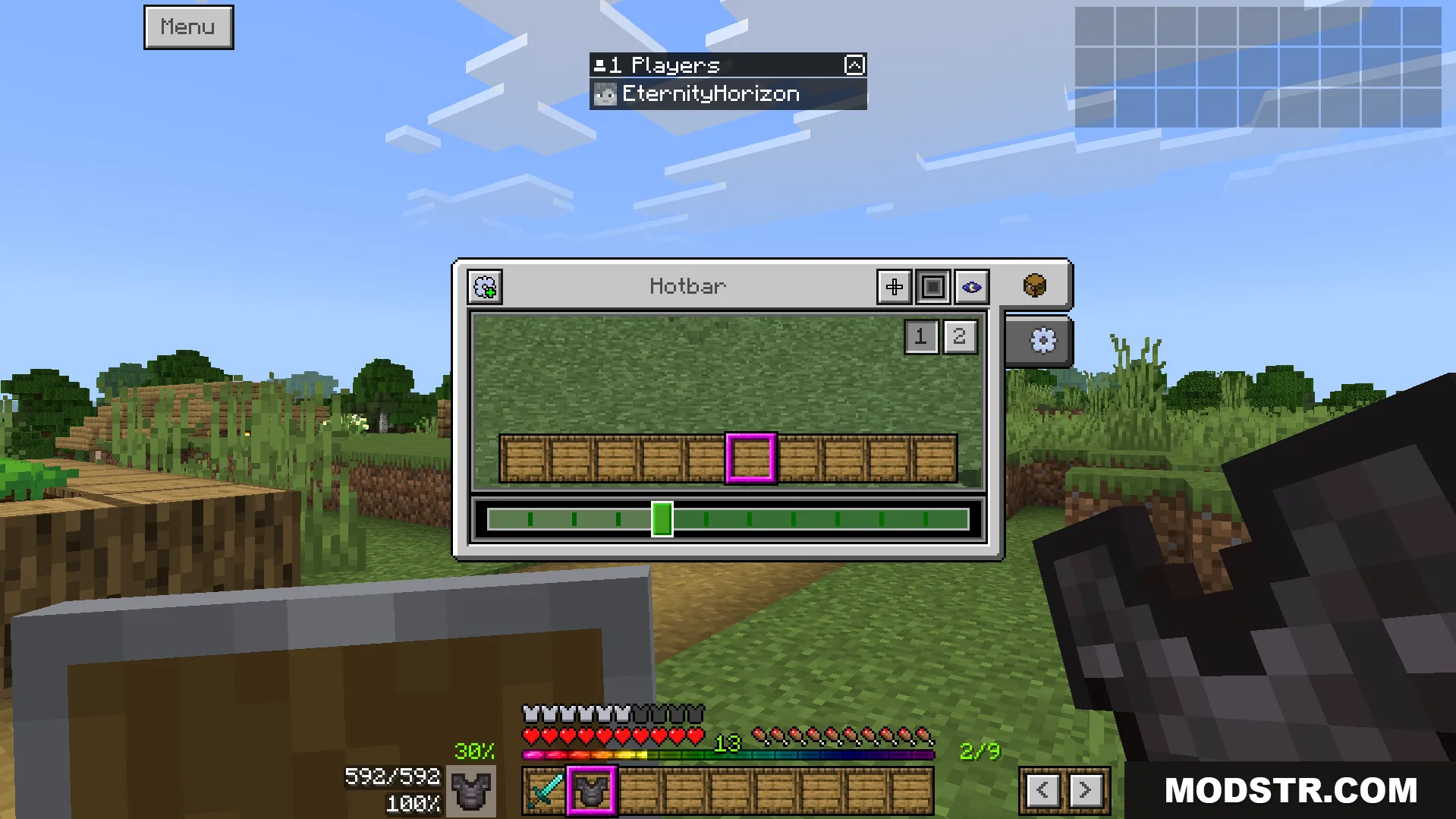 Bedrock Ui Plus Texture Pack Screenshot 8 This pack displays your full inventory on the screen always