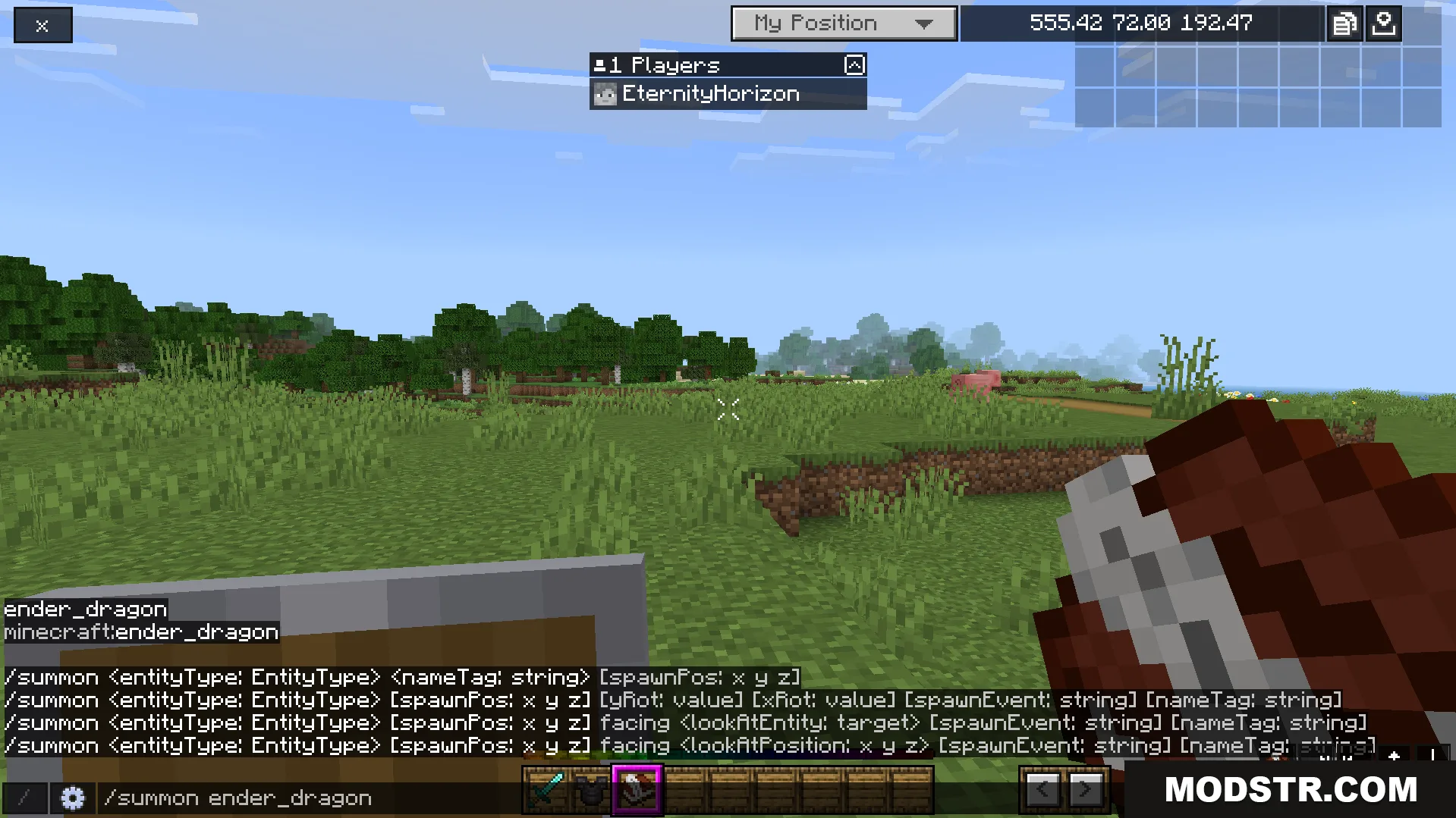 Bedrock Ui Plus Texture Pack Screenshot 13 A player summons a dragon using the modified game screen