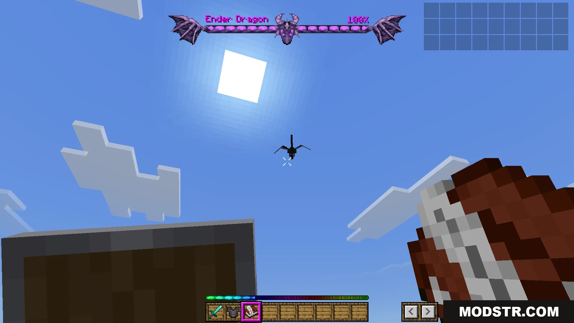 Bedrock Ui Plus Texture Pack Screenshot 14 The addon displays a custom health bar for the dragon