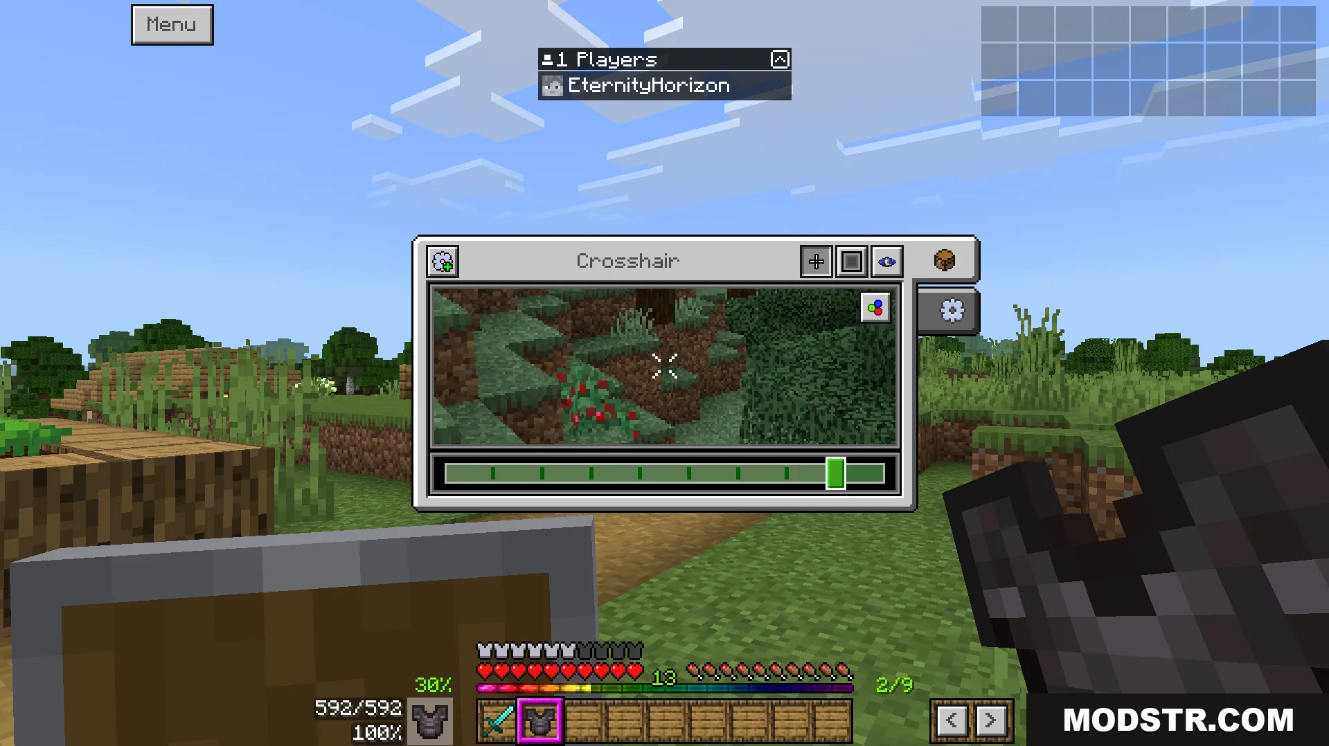 Bedrock Ui Plus Texture Pack Screenshot 9 You can change your crosshair style and pick custom colors