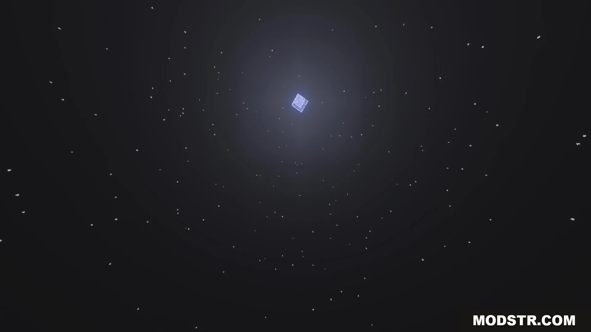 Better Animated Nature Shader Screenshot 4 The square moon shines brightly in a starry night sky over Minecraft