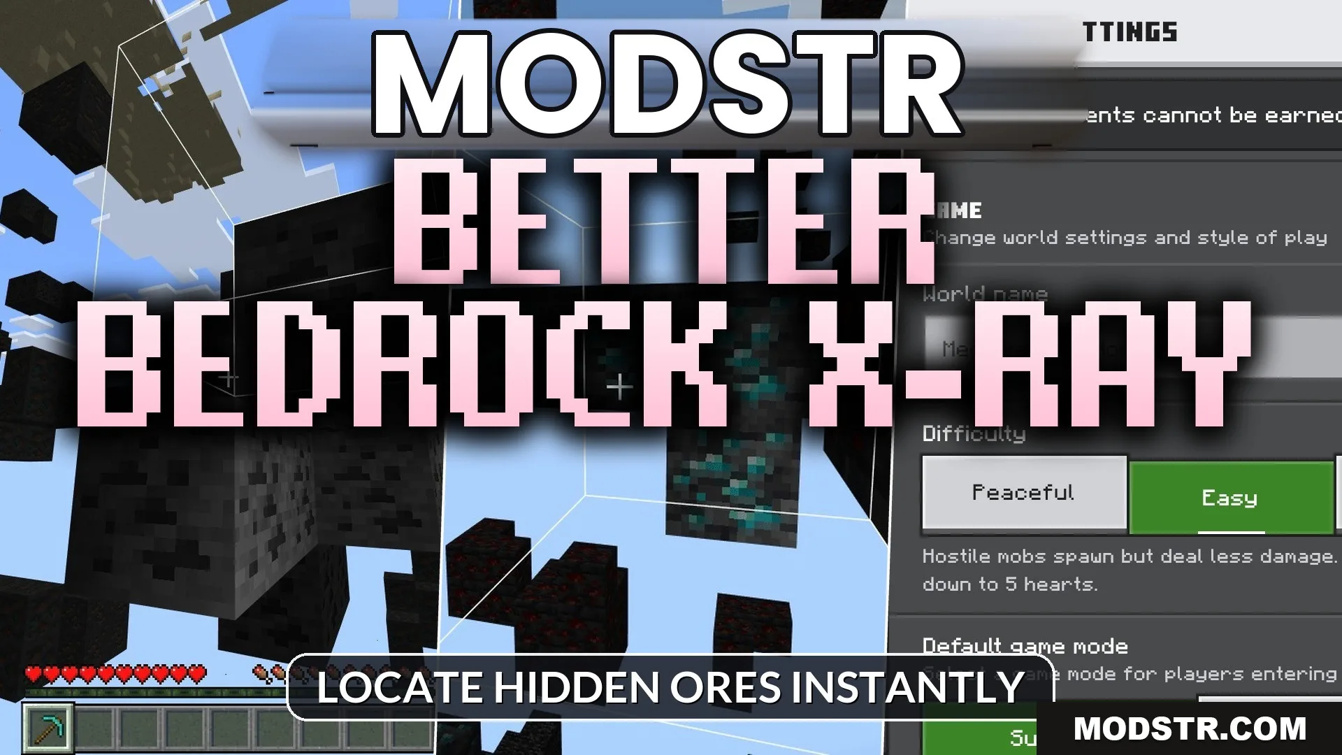 Better Bedrock X-Ray Addon (1.21, 1.20) – Locate Hidden Ores Instantly cover art
