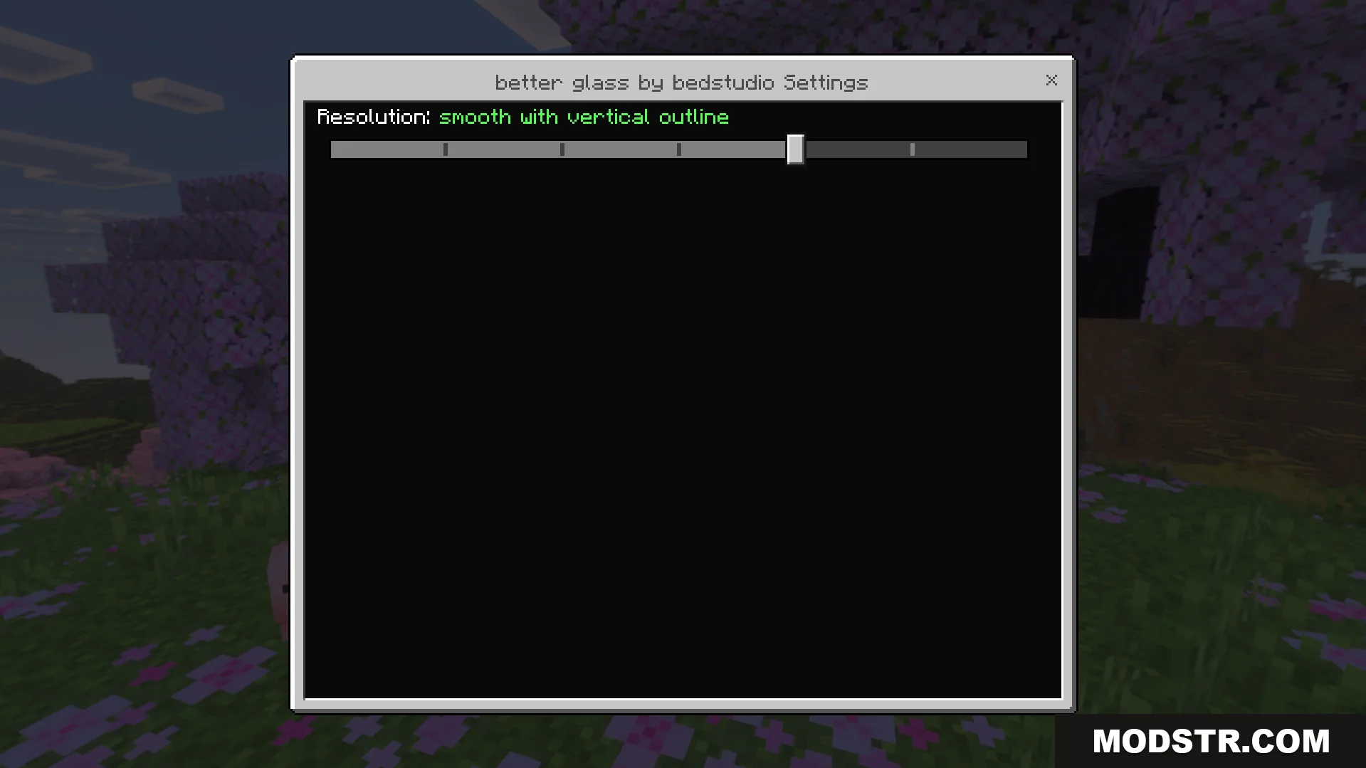 Better Clear Glass Texture Pack Screenshot 7 Better Clear Glass Texture Pack settings interface showing smooth resolution slider options