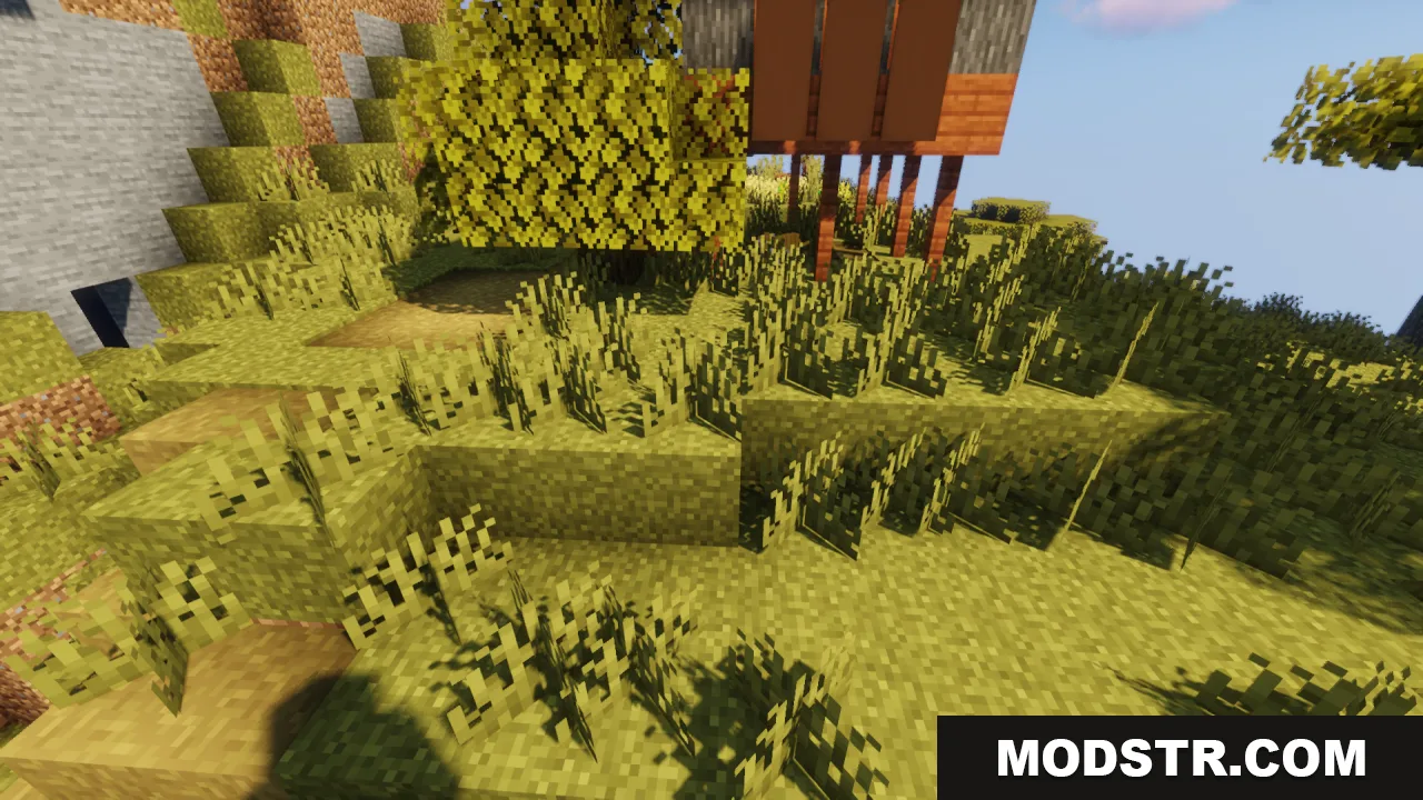 Better Grass Without Flowers Resource Pack Screenshot 10 Lush green grass blocks without flowers featuring smooth connected textures in nature