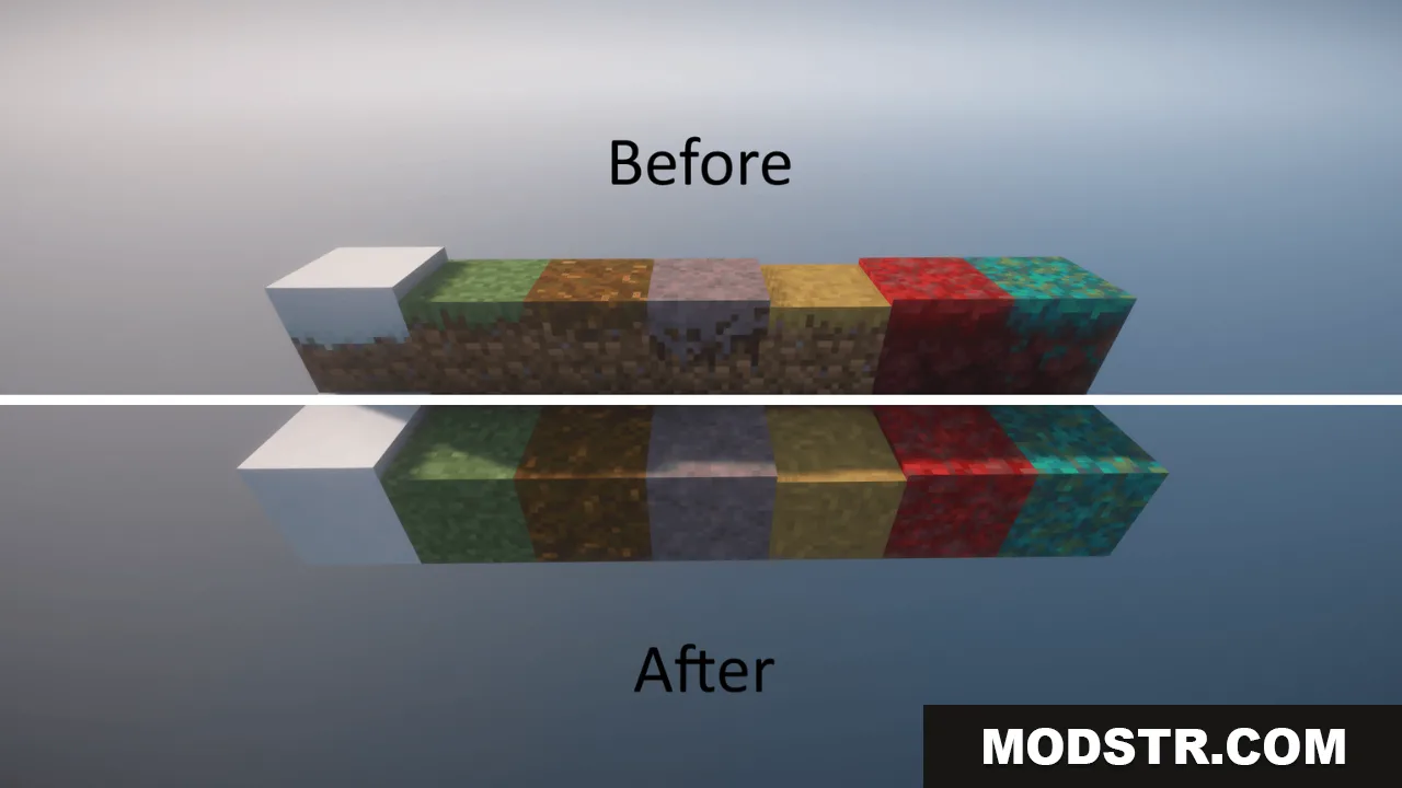 Better Grass Without Flowers Resource Pack Screenshot 13 Before and after comparison of connected textures for various Minecraft ground blocks