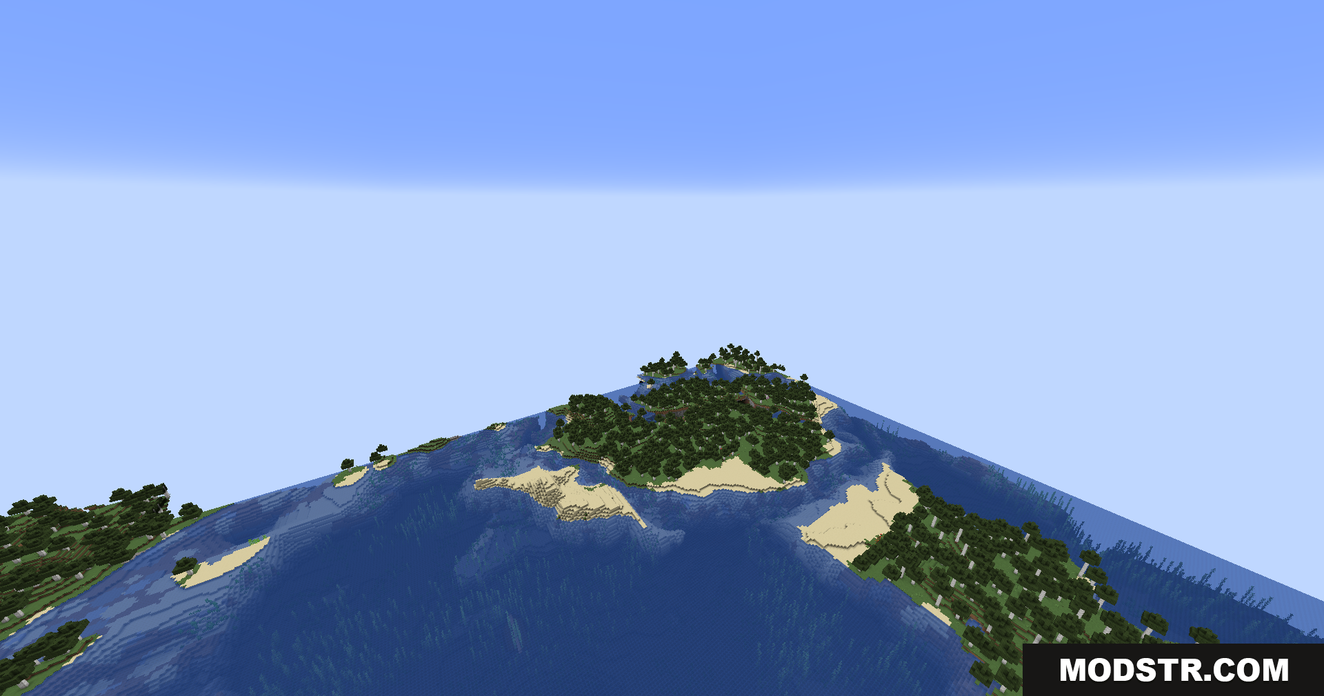 Better Render Distance Mod Screenshot 8 Circular render distance creating a spherical world view