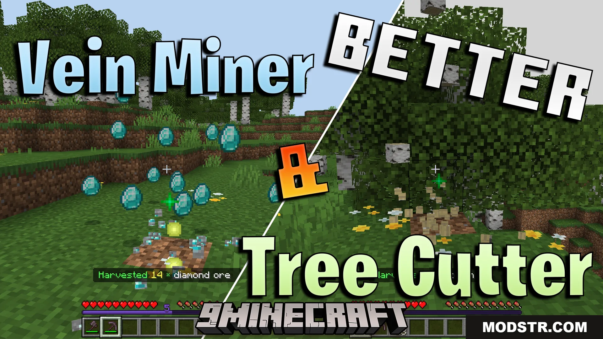 Better Vein Miner And Tree Cutter Addon (26.x, 1.21) – Mine Connected Ores And Chop Trees cover art