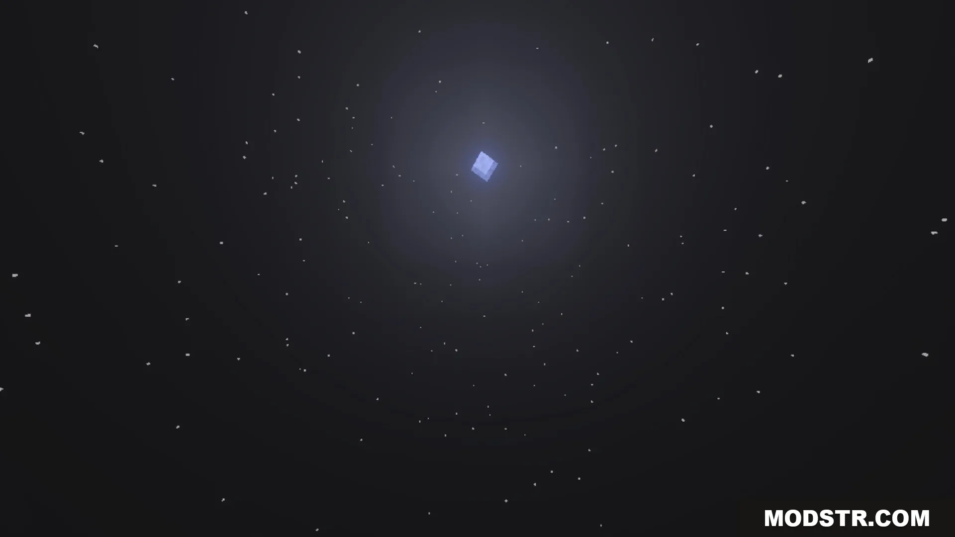 Better Waving Leaves Shader Screenshot 4 A bright square moon surrounded by many stars in the dark night sky