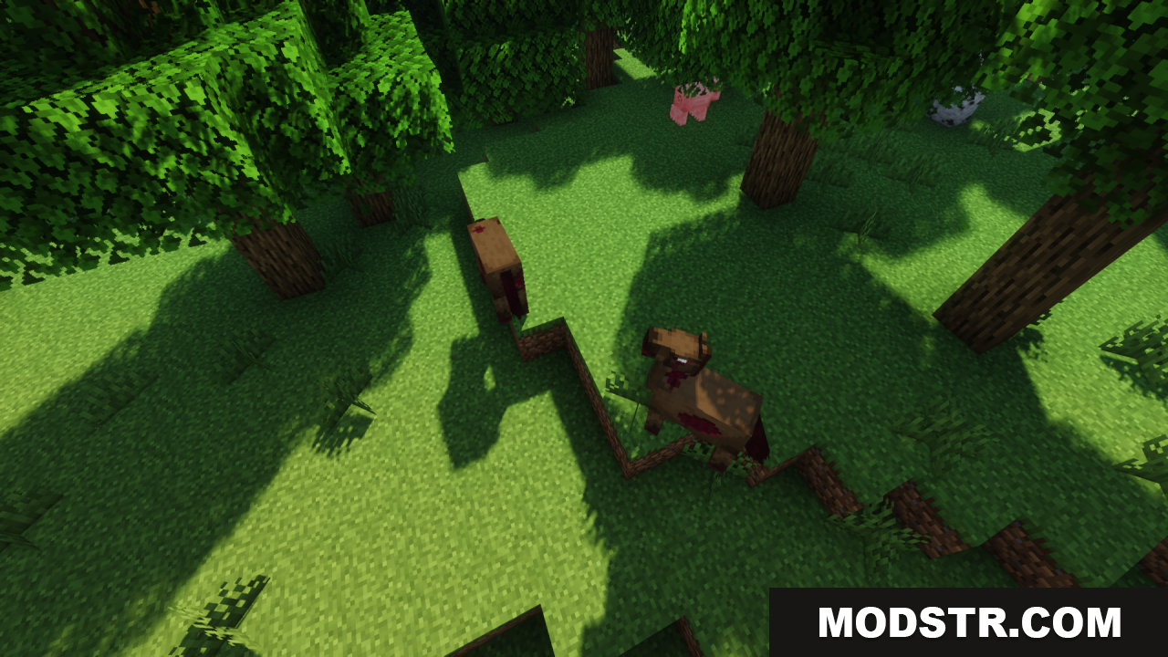 Better Zombie Horse Resource Pack Screenshot 7 Zombie horses roaming through a lush green forest