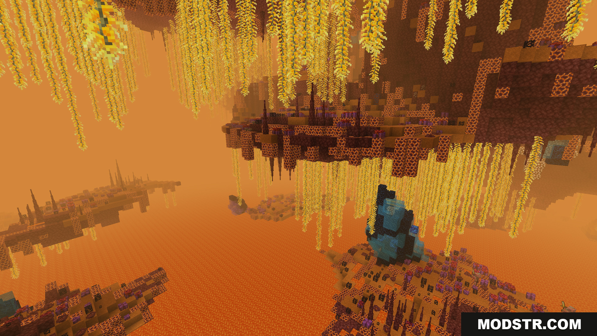 Betternether Forge Mod Screenshot 14 A vast, layered Nether biome with floating islands