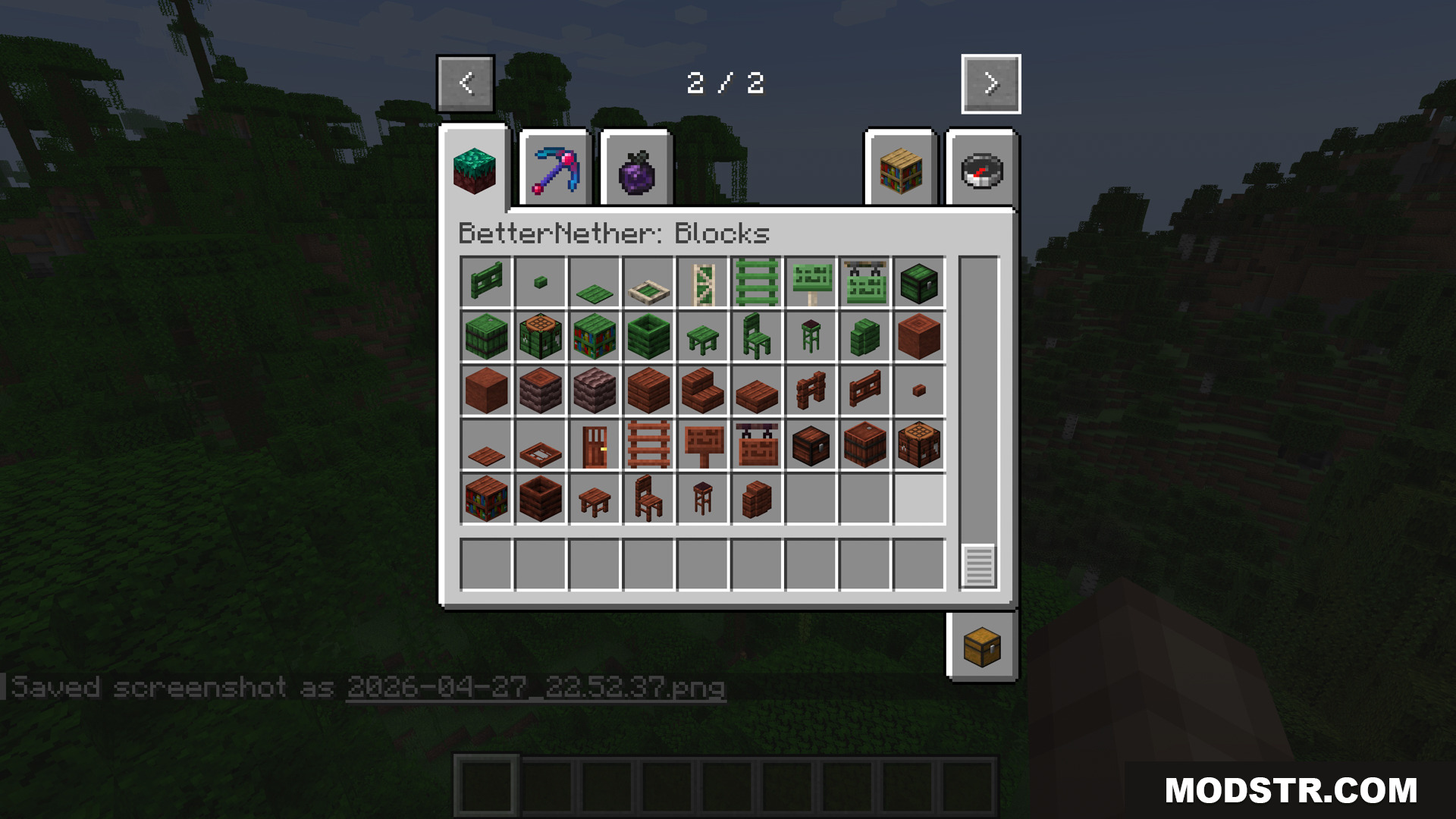 Betternether Forge Mod Screenshot 4 Various new building blocks available in creative mode