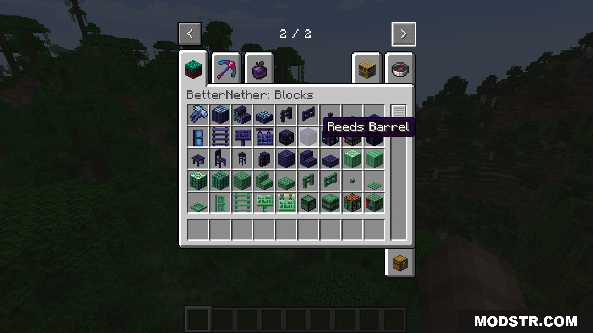 Betternether Forge Mod Screenshot 3 New blocks from the BetterNether mod in creative inventory