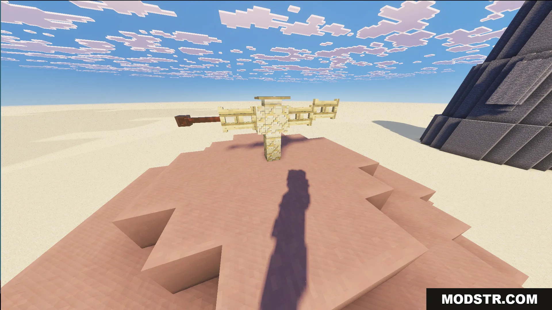 Sandstone structure built on a sandy hill in the Bikini Bottom map