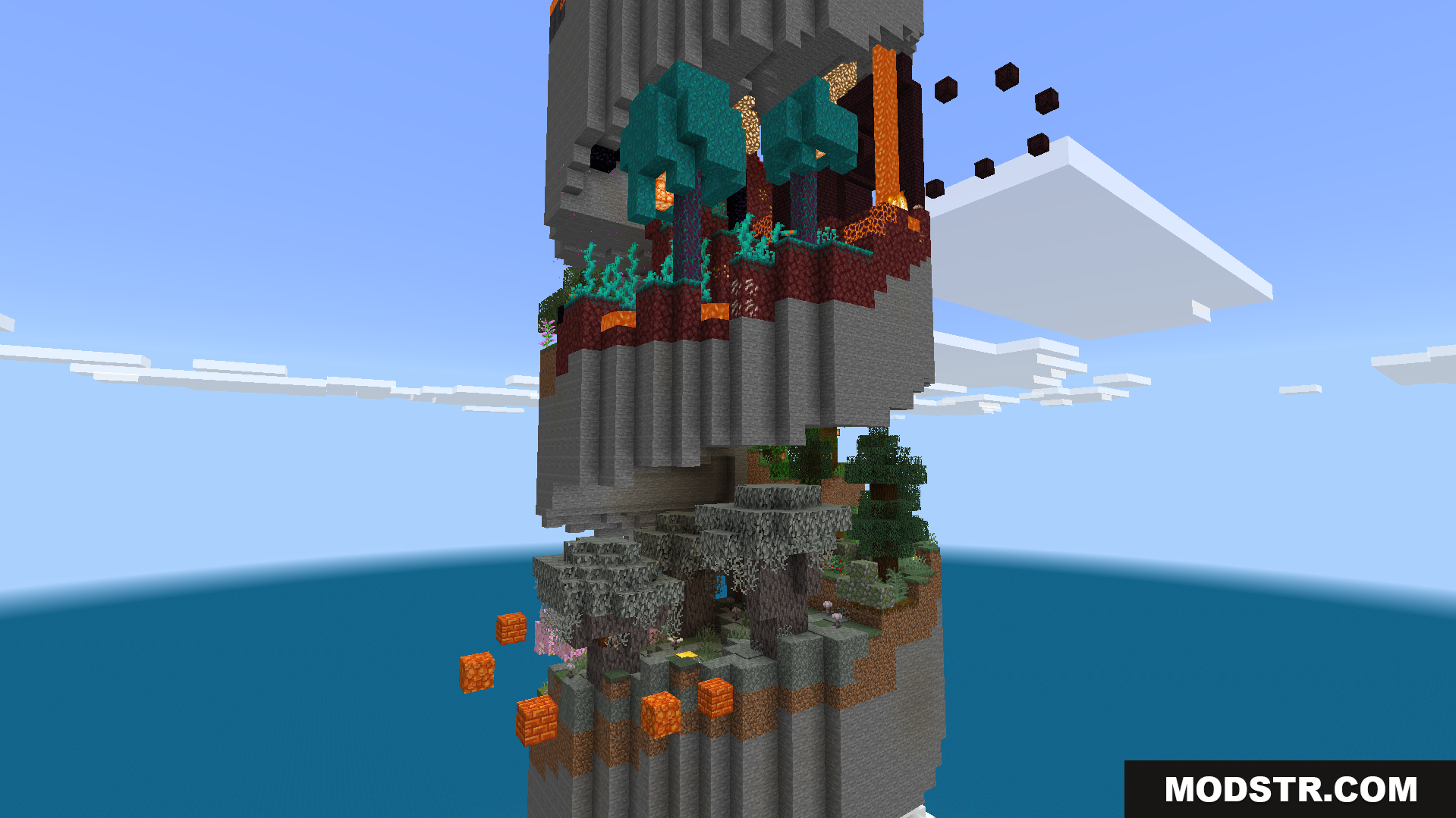 Jump through many unique levels based on different game biomes