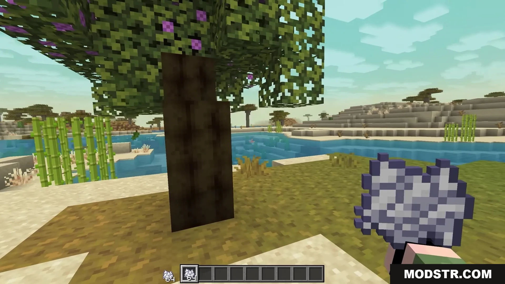 Bits and Balance Mod Screenshot 2 Player holding bone meal next to azalea wood in Bits and Balance Mod