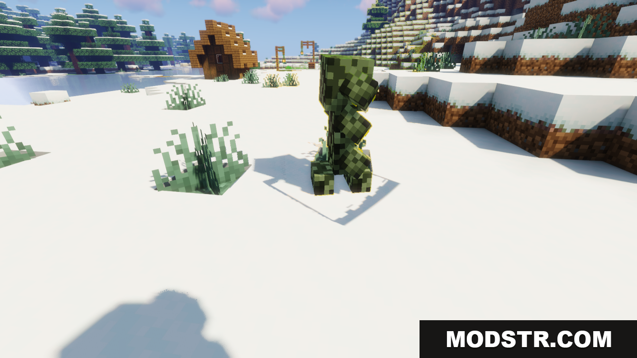 Blues Mimic Creepers Texture Pack Resource Pack Screenshot 9 Blues Mimic Creepers mod showing a new segmented creeper model