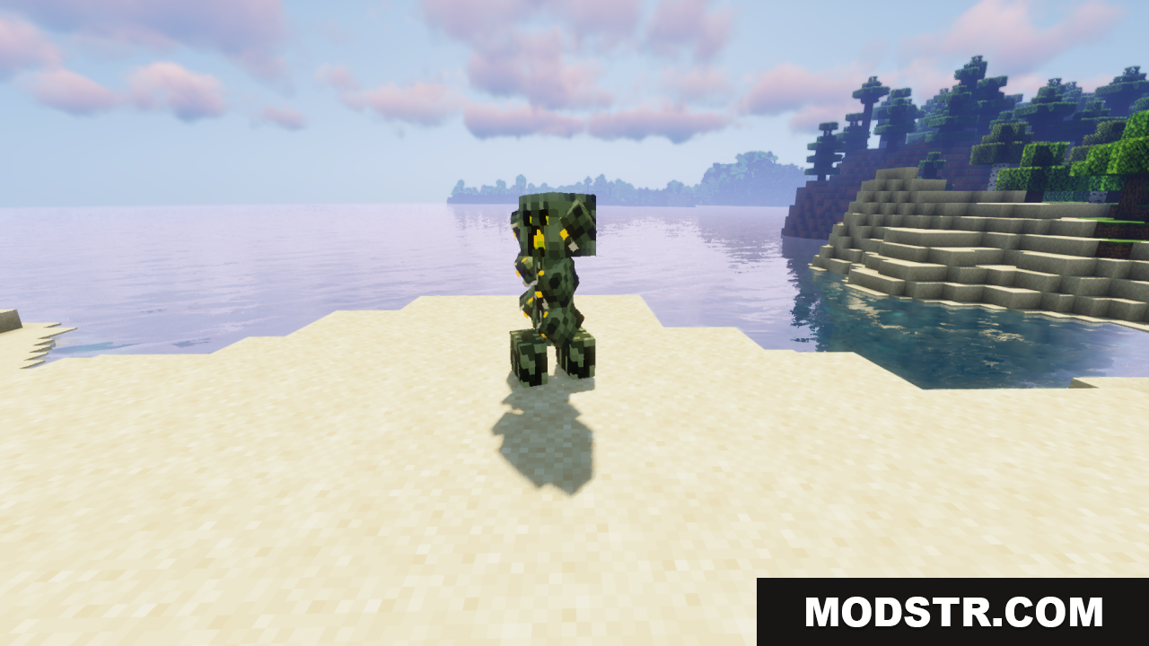 Blues Mimic Creepers Texture Pack Resource Pack Screenshot 2 Side angle showing detailed texture of the new custom creeper mob