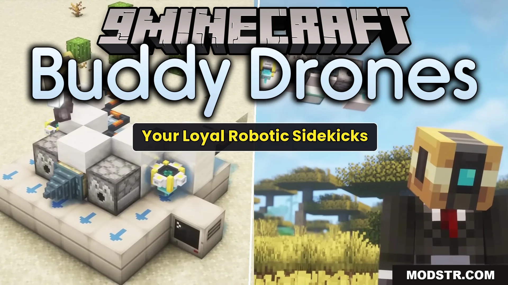 Buddy Drones Mod (1.21.1) – Build a Custom Flying Companion to Fight and Mine cover art