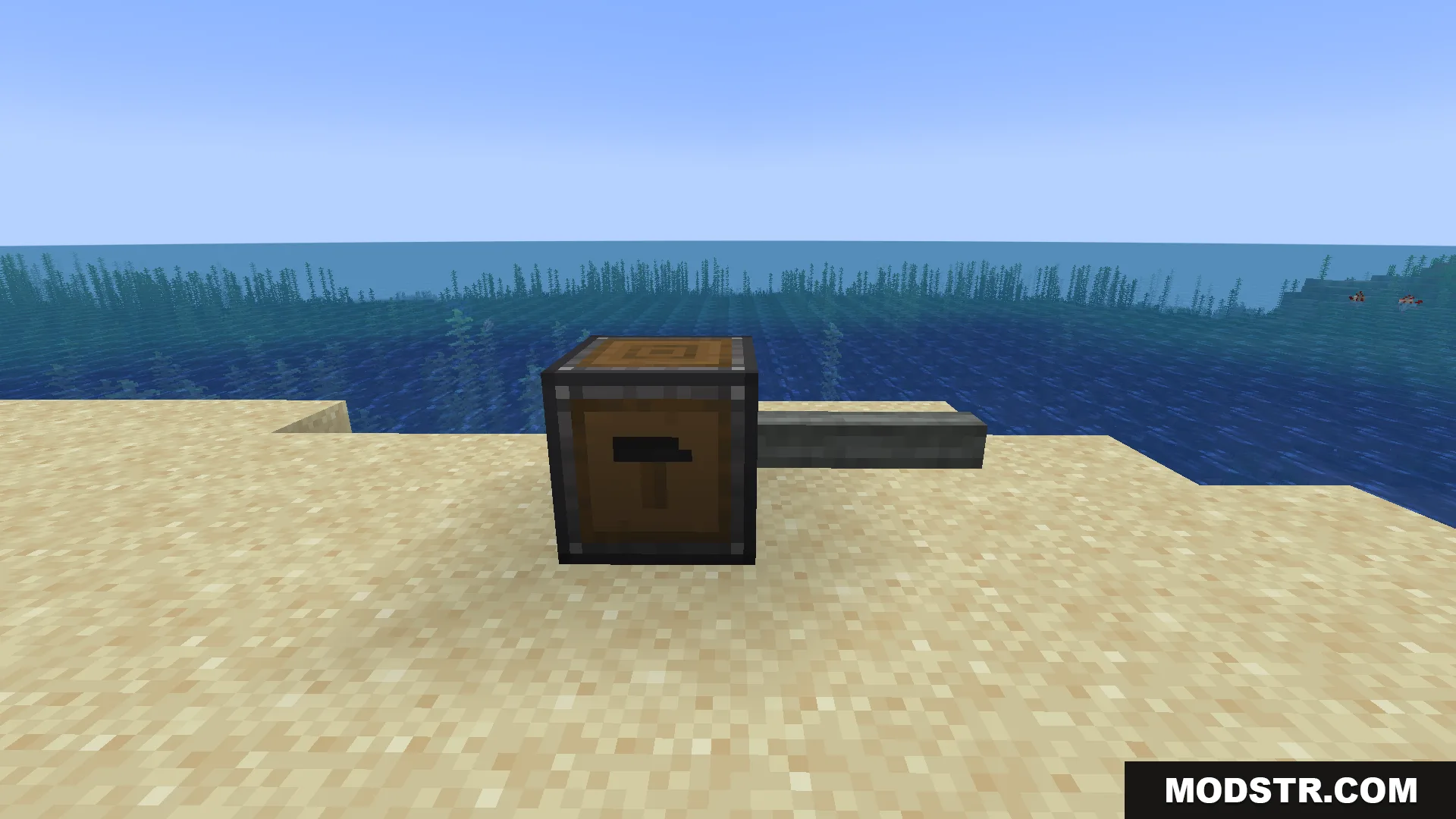 A single compact mount block with a side shaft on sand