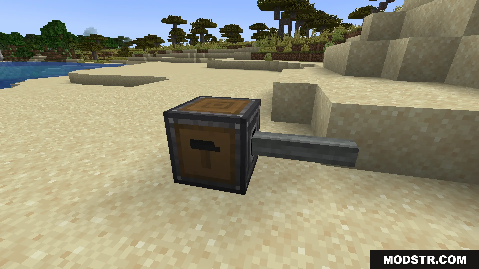 A single compact mount block for cannons placed on a sandy beach