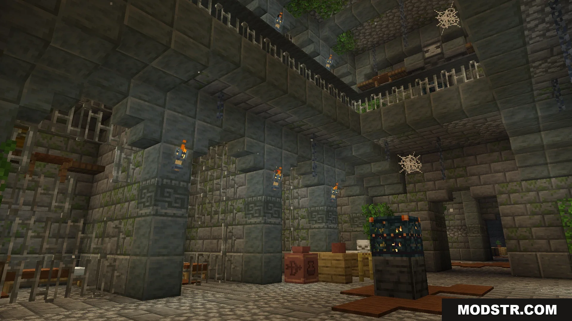 Citadel of Trials Data Pack Screenshot 8 A mob spawner sits in the center of a stone jail chamber