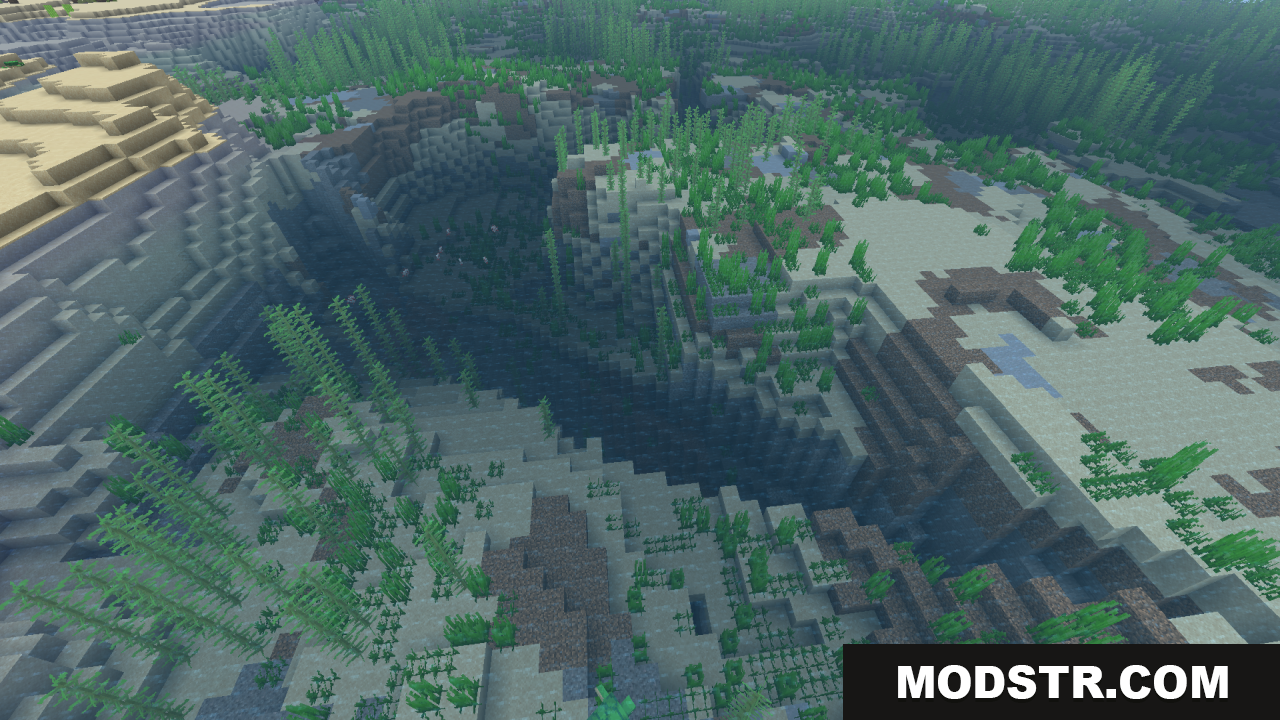 Clean Water Resource Pack Screenshot 8 A deep underwater ravine seen through transparent ocean water