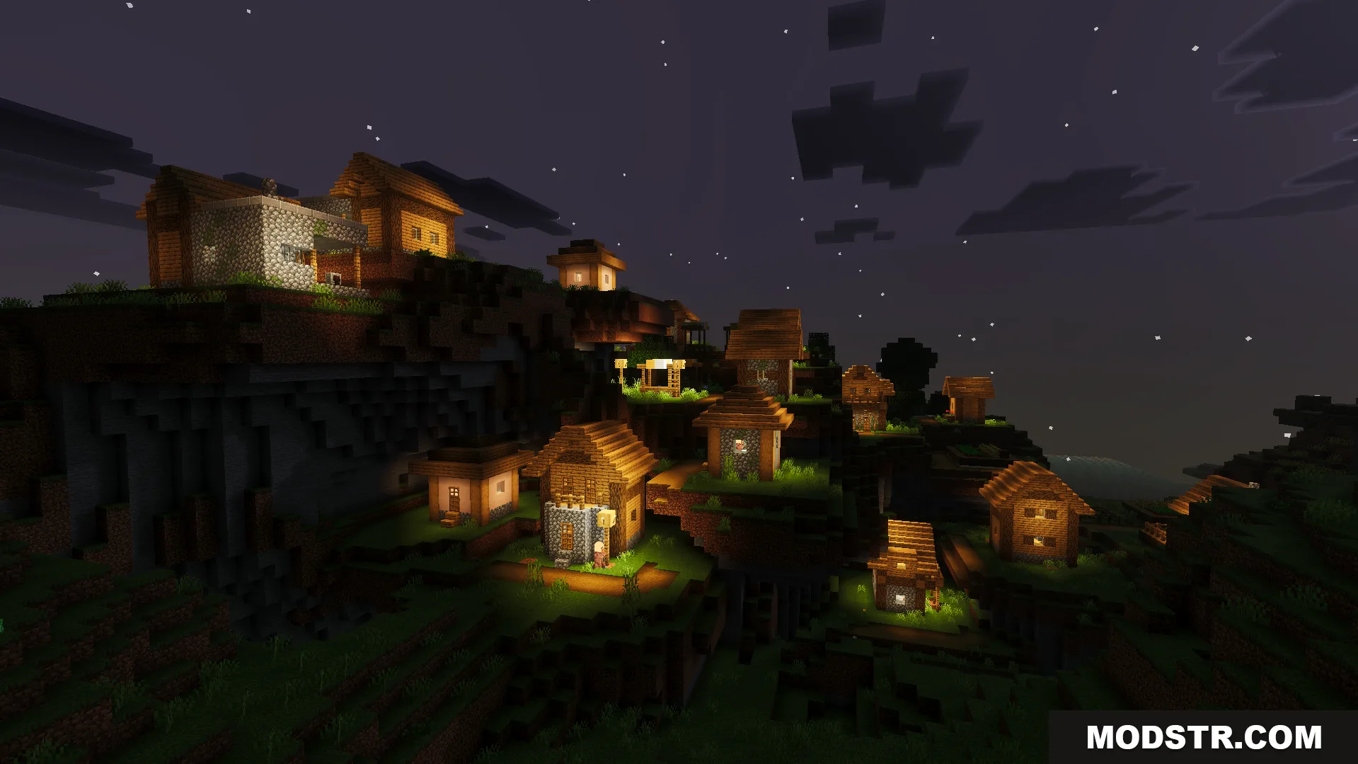 Cloud Visual Shader Screenshot 4 Cloud Visual Shader adds cinematic lighting to a village on a hill