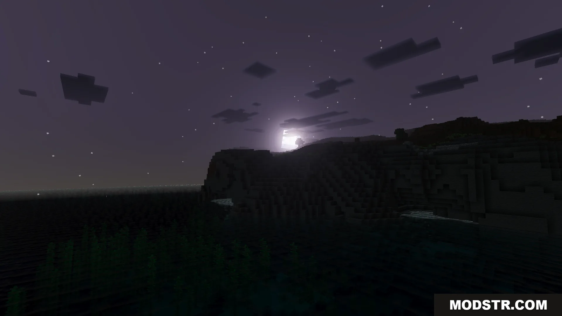 Cloud Visual Shader Screenshot 3 Soft moonlight shines across the ocean surface with gentle waves and realistic reflections